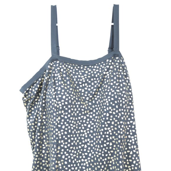 Plus size Black and Gold Polka-dot Swim Dress, See measurements - Picture 8 of 9